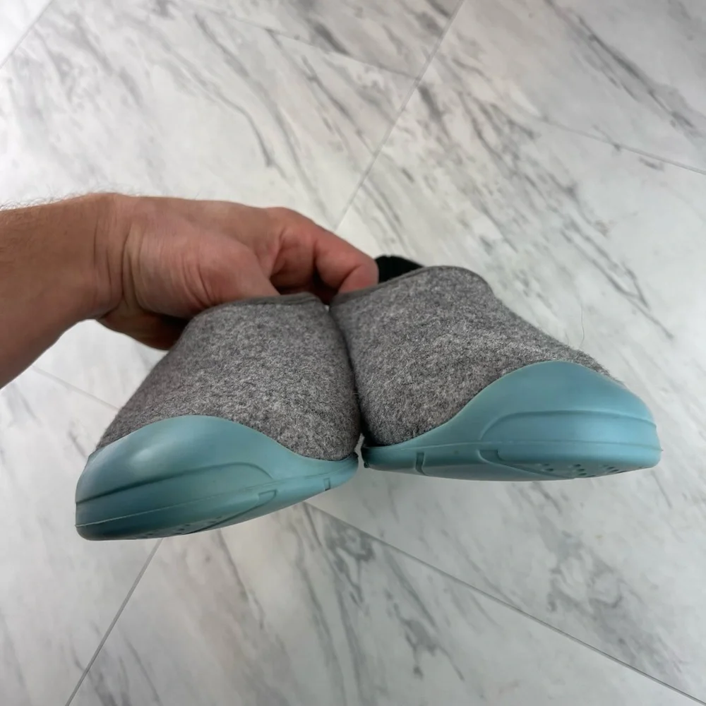 -Mahabis Gray Classic Slip-On Removable Rubber Bottom Slippers 37 EU | 6.5-7 US_4